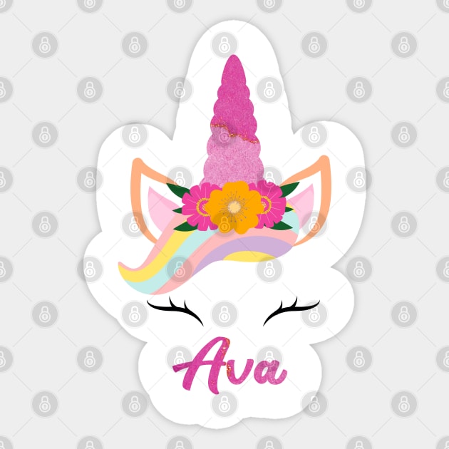 name ava unicorn Flowers Sticker by Gaming champion